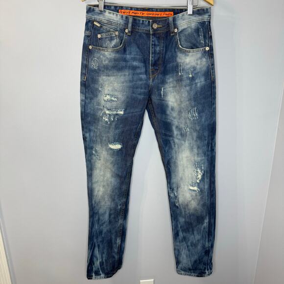 RADIUS Jeans Men’s Distressed  Washed Denim Jeans 90s Y2K Sz 32 - Picture 1 of 12